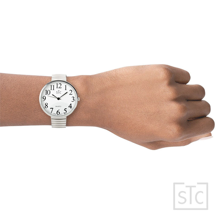 CLEARANCE SALE - Super Large Face Stretch Band Watch (STC White) Image 3
