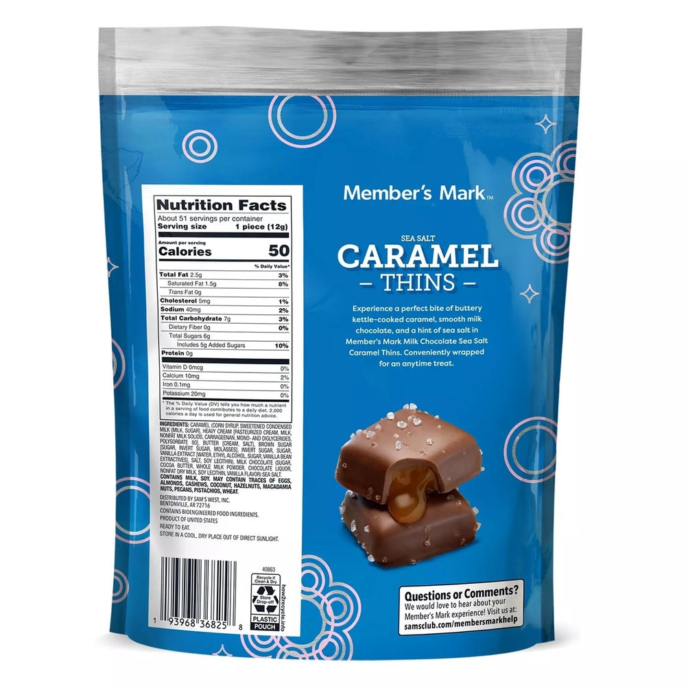 Members Mark Milk Chocolate Sea Salt Caramel Thins21.57 Ounce Image 2