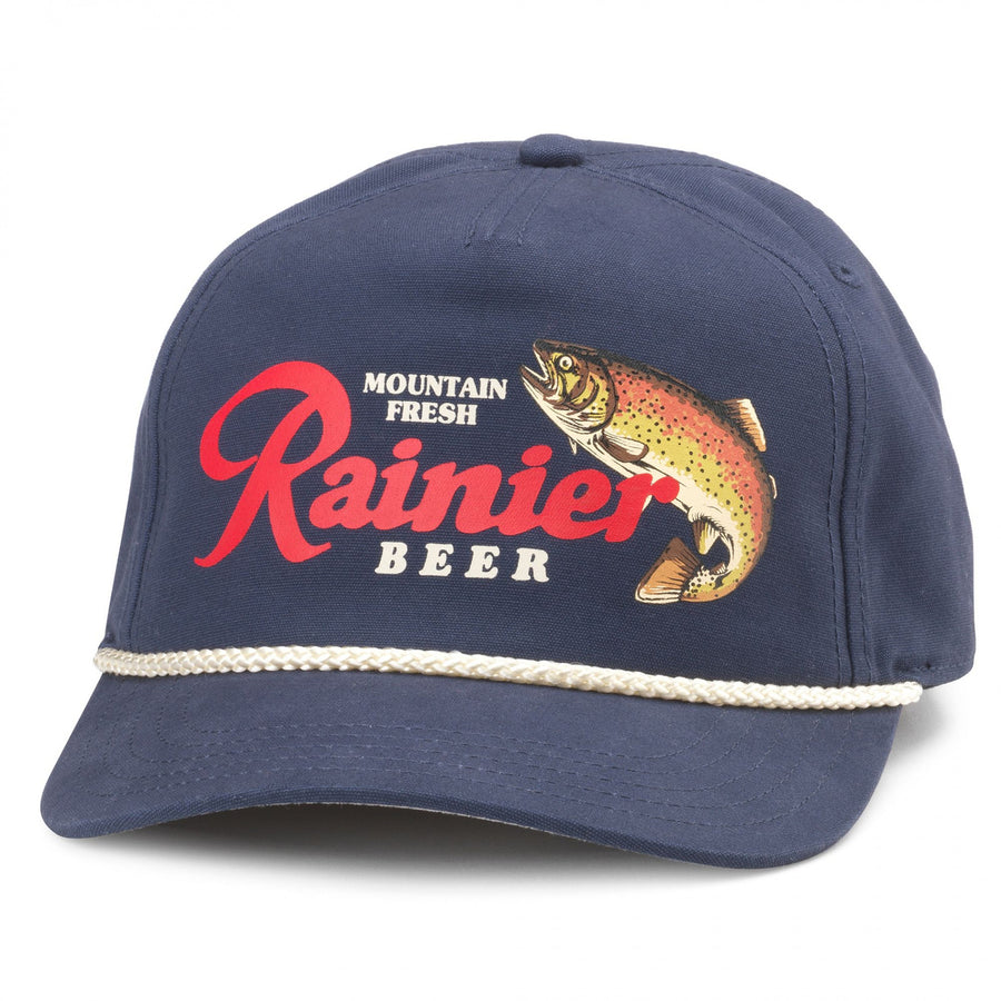 Rainier Beer Mountain Fresh Fishing Adjustable Rope Hat Image 1