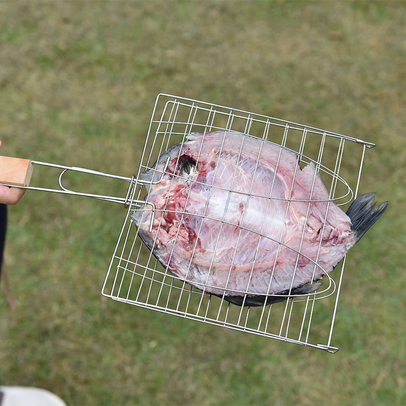 BBQ Barbecue 2 Fish Grilling Basket Roast Grill Tool Image 1