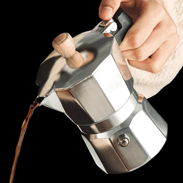 Double Valve Moka Brewing Coffee Pot Espresso Machine Image 1