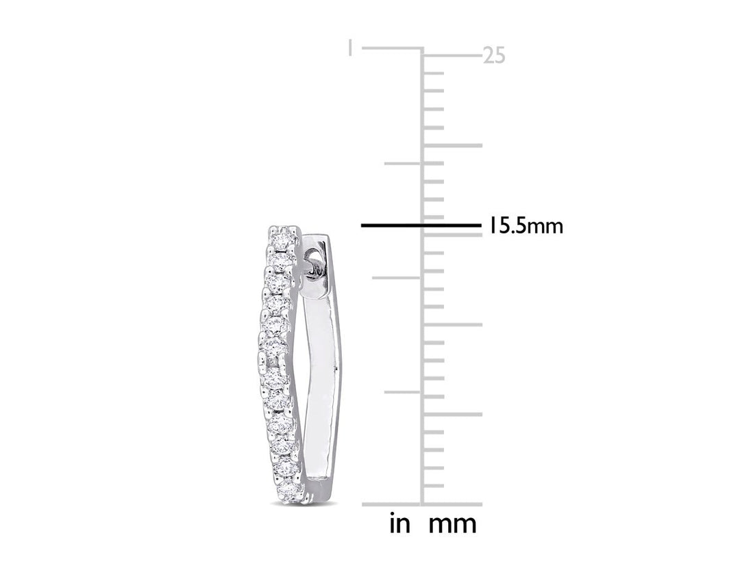 1/4 Carat (ctw) Synthetic Moissanite Pentagon Hoop Earrings in Sterling Silver Image 3