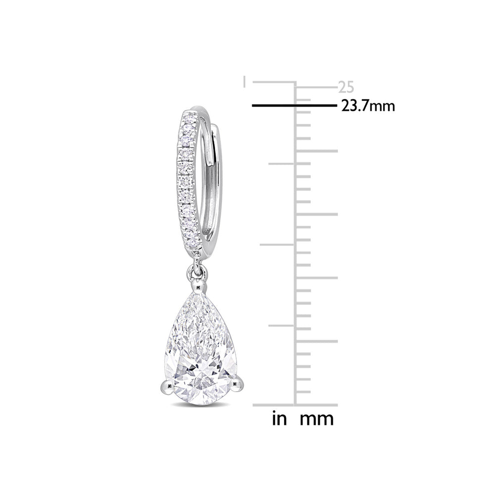 2.11 Carat (ctw) Lab Grown Diamond Pear Drop Earrings in 14K White Gold Image 2