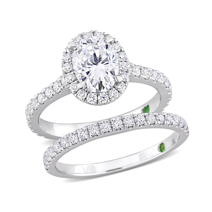 2.30 Carat (ctw VS1-VS2G-H) Lab-Grown Diamond Wedding-Set Engagement Ring 14k White Gold Image 1