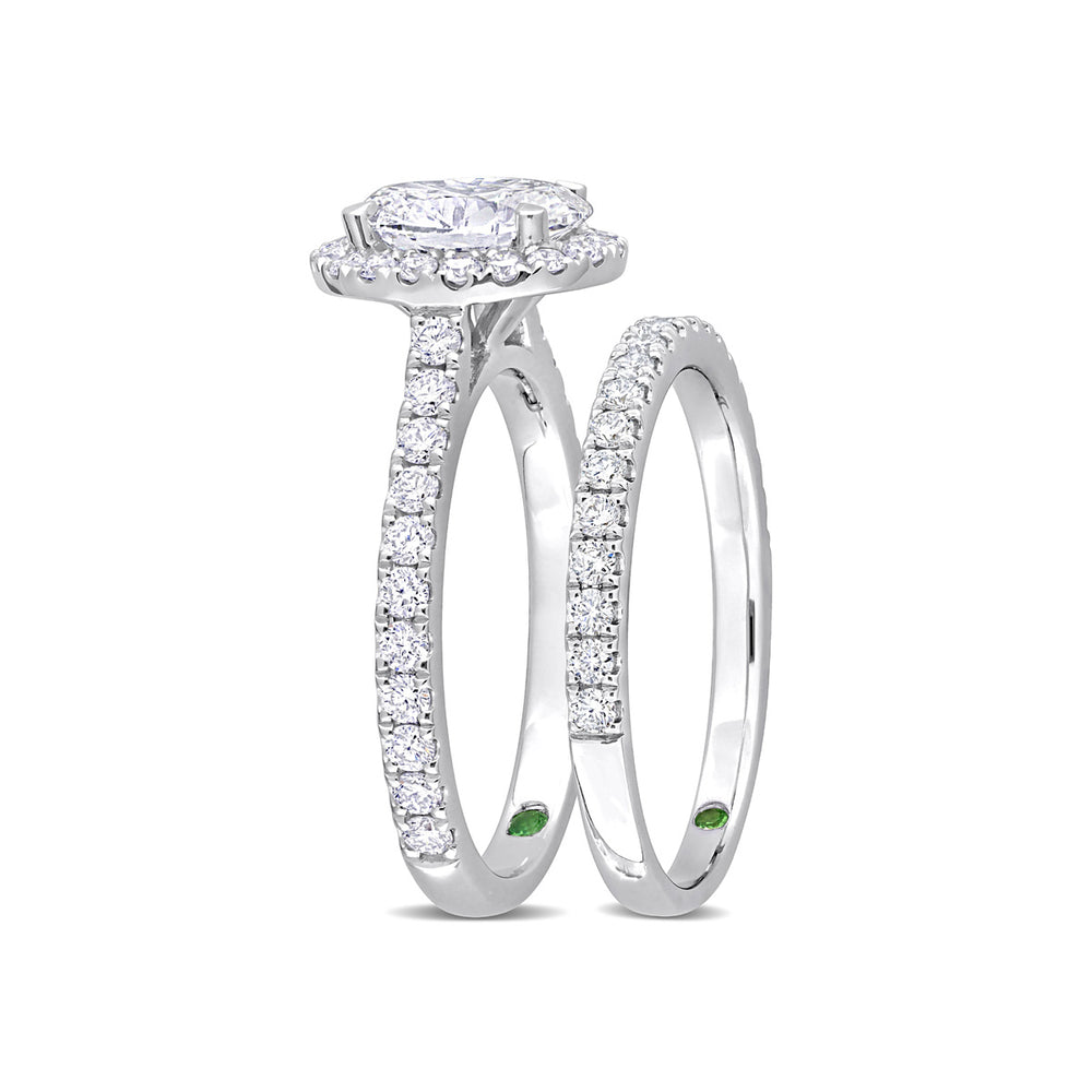 2.30 Carat (ctw VS1-VS2G-H) Lab-Grown Diamond Wedding-Set Engagement Ring 14k White Gold Image 2