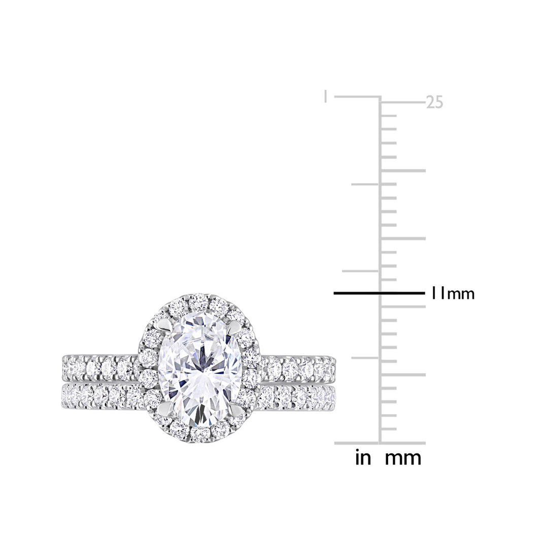 2.30 Carat (ctw VS1-VS2G-H) Lab-Grown Diamond Wedding-Set Engagement Ring 14k White Gold Image 3