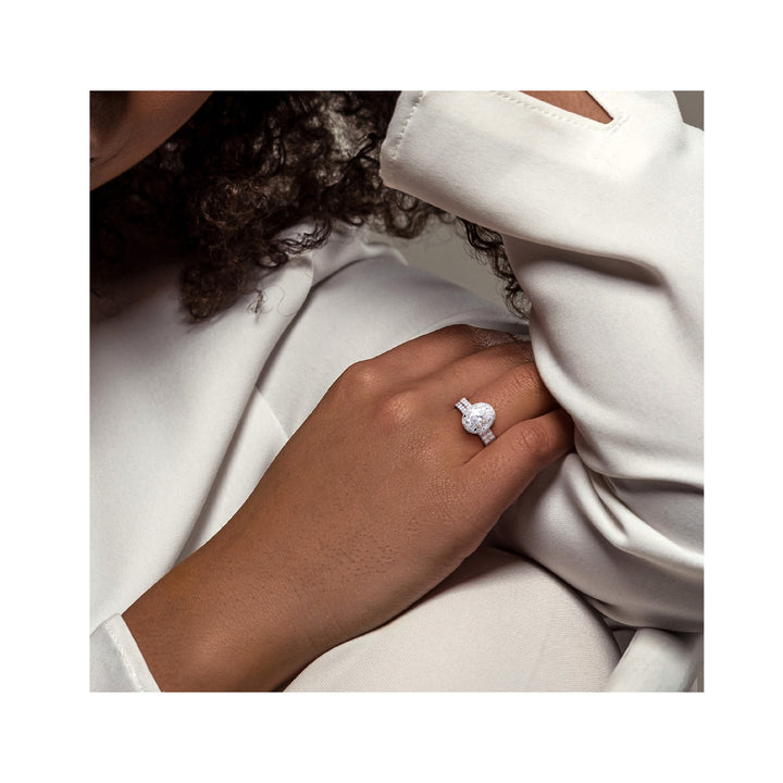 2.30 Carat (ctw VS1-VS2G-H) Lab-Grown Diamond Wedding-Set Engagement Ring 14k White Gold Image 4