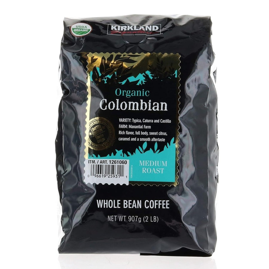 Kirkland Signature Organic Colombian Whole Bean Coffee32 Ounce Image 1