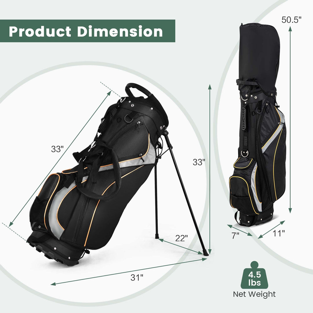 Golf Stand Bag Portable Lightweight Golf Carry Club Bag w/ 8-way Divider Image 3