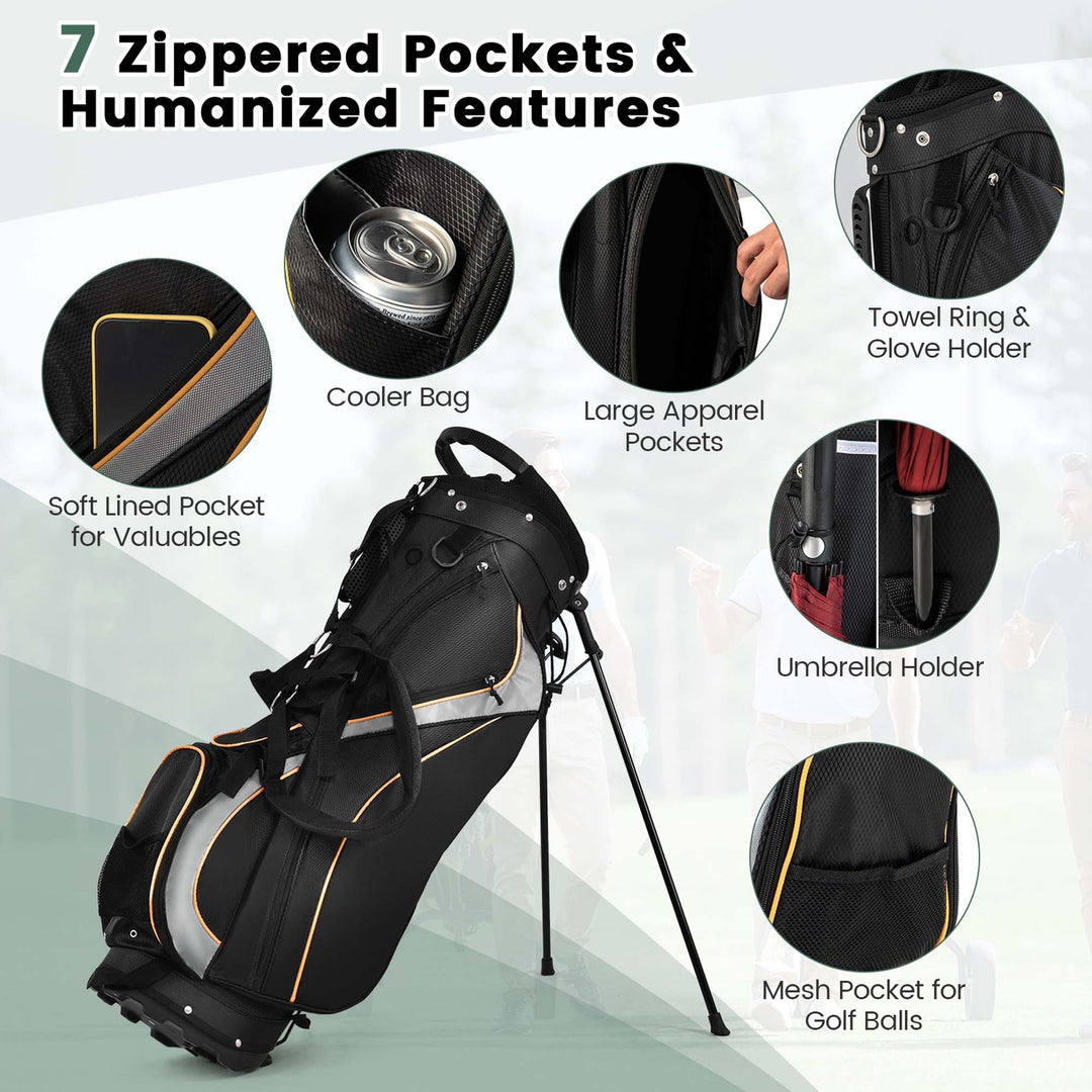 Golf Stand Bag Portable Lightweight Golf Carry Club Bag w/ 8-way Divider Image 6