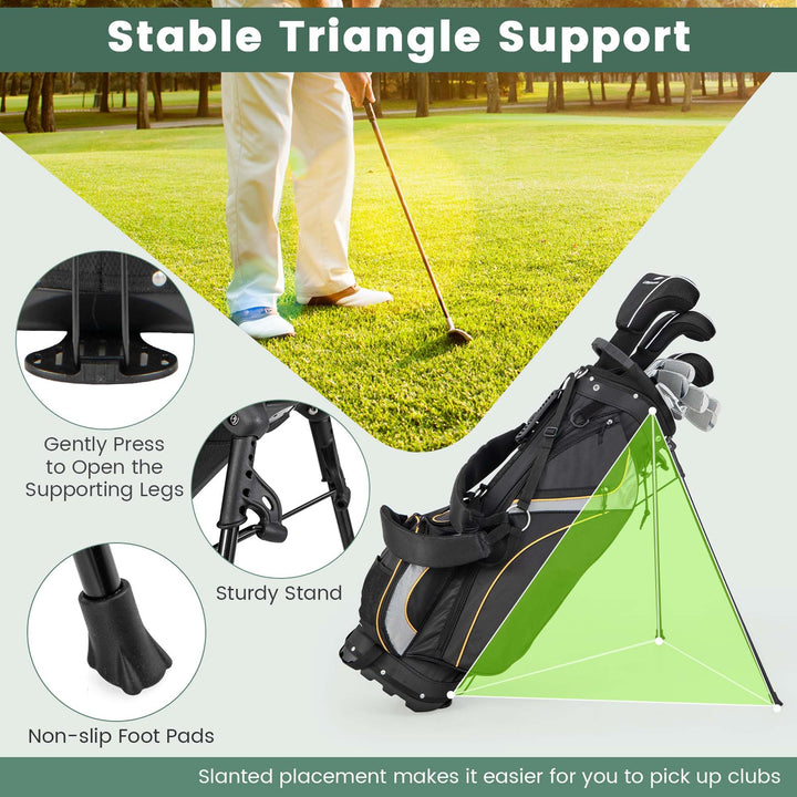 Golf Stand Bag Portable Lightweight Golf Carry Club Bag w/ 8-way Divider Image 8