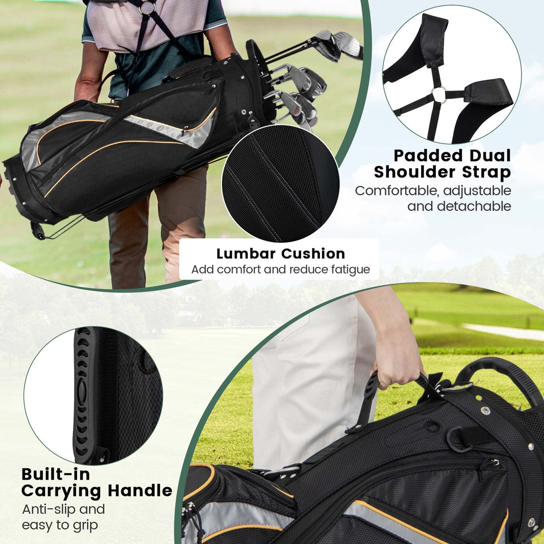 Golf Stand Bag Portable Lightweight Golf Carry Club Bag w/ 8-way Divider Image 9