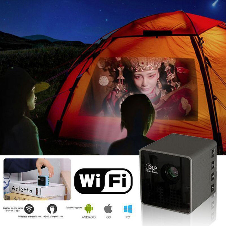 1080P DLP Wifi Mini Pocket LED Projector Home Theater Cinema Multimedia USB/TF Image 6