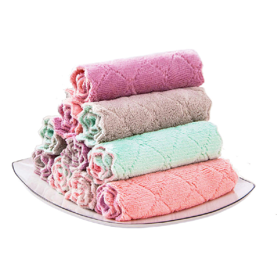 20 Pack Microfiber Towels Absorbent Kitchen Cleaning Cloth Oil Absorbent Dish Cloths Image 1