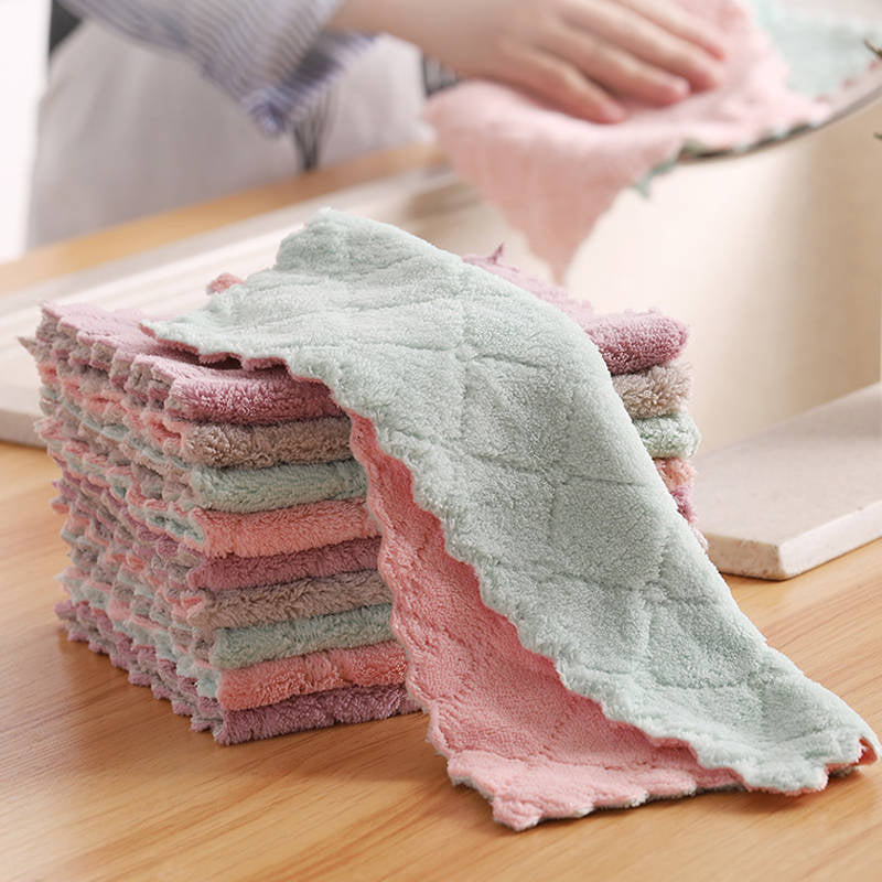 20 Pack Microfiber Towels Absorbent Kitchen Cleaning Cloth Oil Absorbent Dish Cloths Image 2