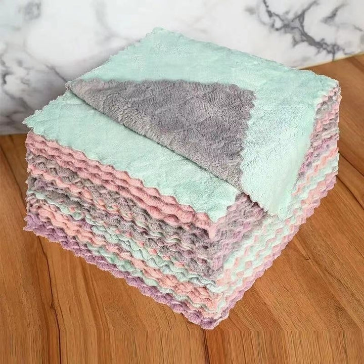 20 Pack Microfiber Towels Absorbent Kitchen Cleaning Cloth Oil Absorbent Dish Cloths Image 3