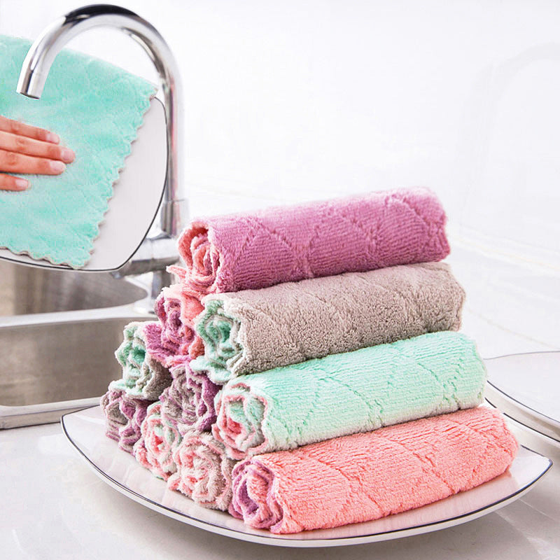 20 Pack Microfiber Towels Absorbent Kitchen Cleaning Cloth Oil Absorbent Dish Cloths Image 4