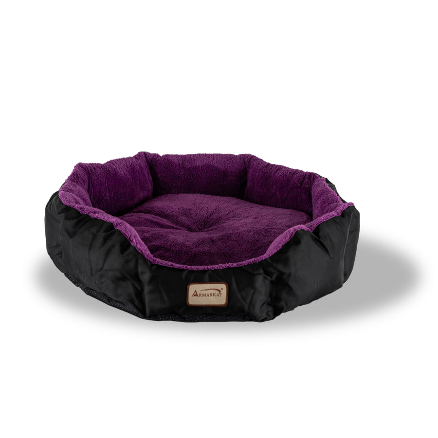 Armarkat Large Soft Cat Bed in Purple and Black C101 Image 1