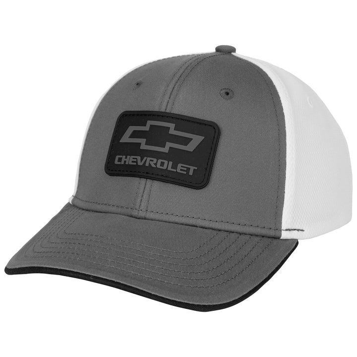 Chevy Chevrolet Rubber Patch Logo Grey Colorway Mesh Back Hat Image 1