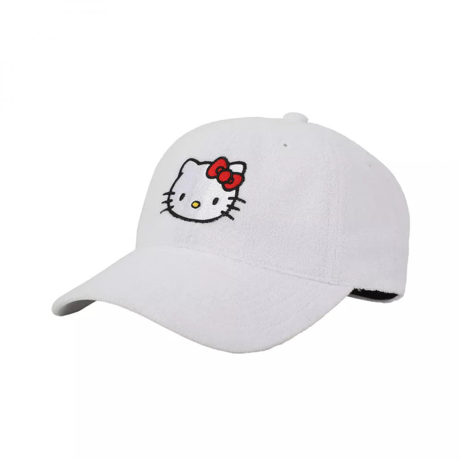 Hello Kitty Terry Cloth Embroidered Strapback Hat Image 1