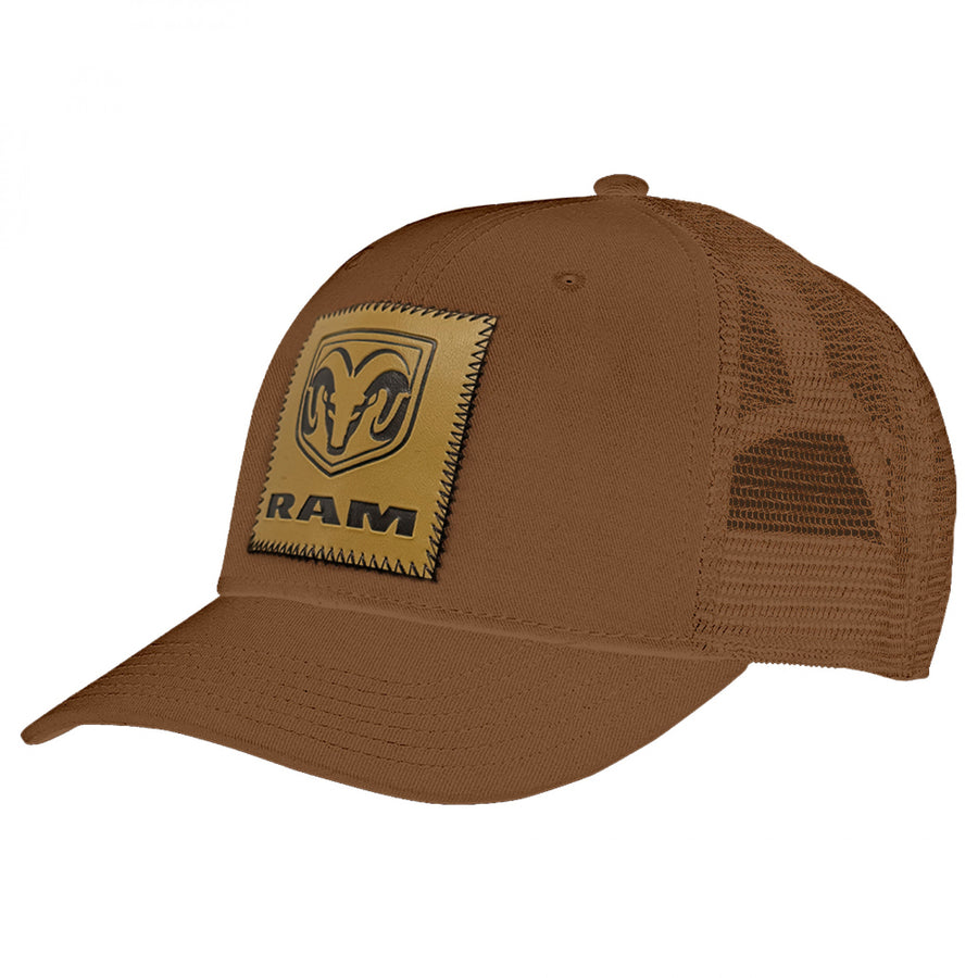 Dodge Ram Logo Sewn Patch Adjustable Trucker Hat Image 1