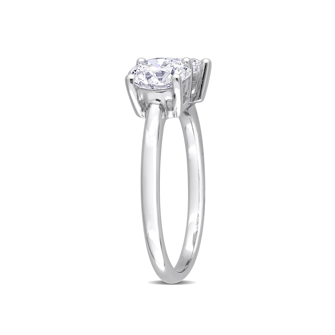 2.00 Carat (ctw VS1-VS2G-H) Lab-Grown Diamond Two Stone Engagement Ring in 14k White Gold Image 4
