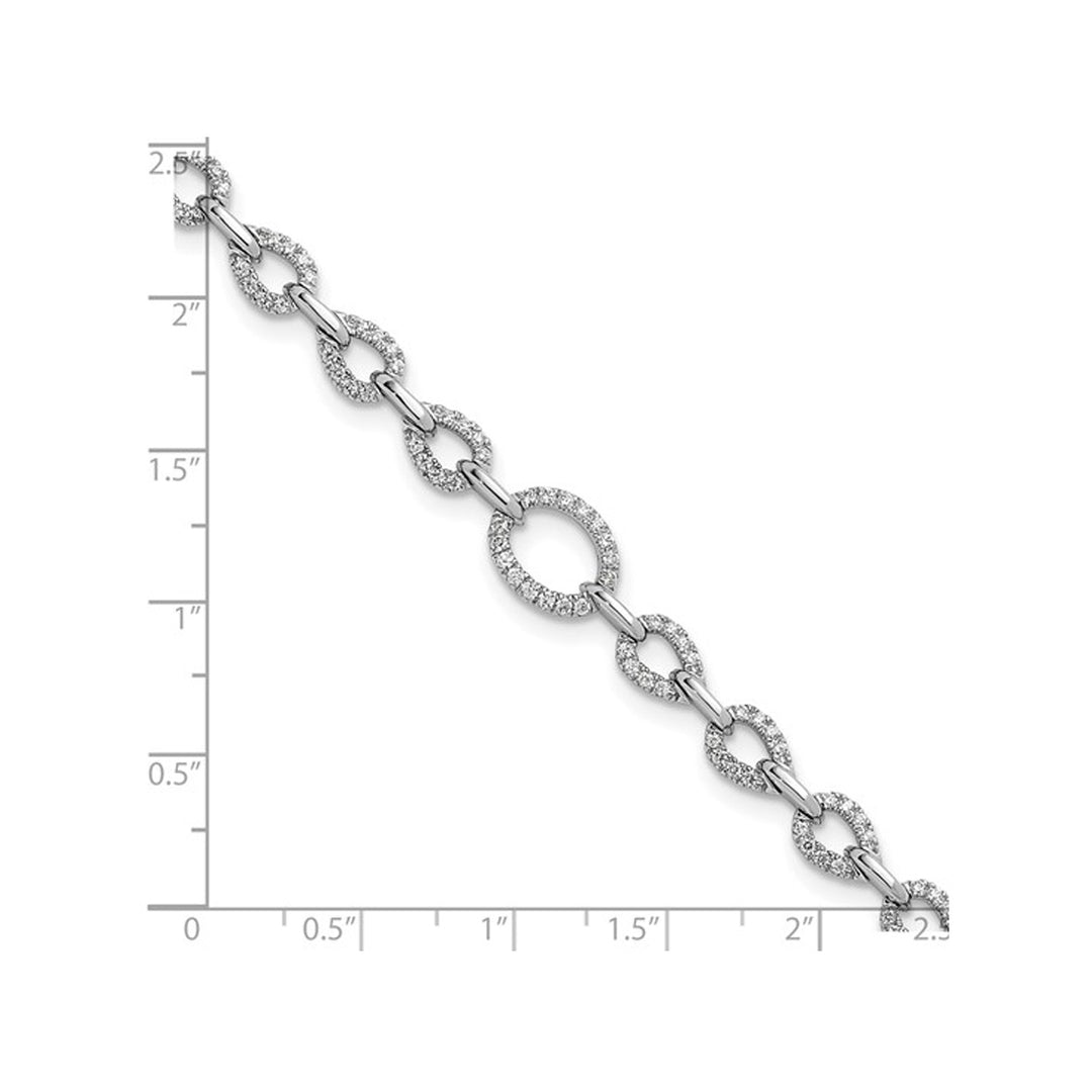 1.42 Carat (ctw SI1G-H) Lab-Grown Diamond Bracelet in 14K White Gold Image 3