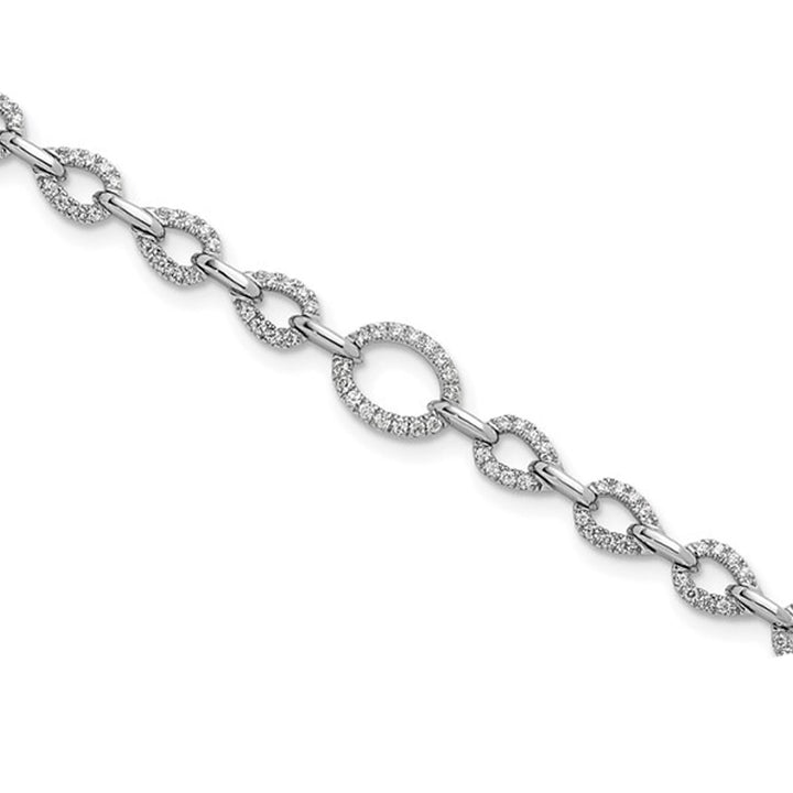 1.42 Carat (ctw SI1G-H) Lab-Grown Diamond Bracelet in 14K White Gold Image 4