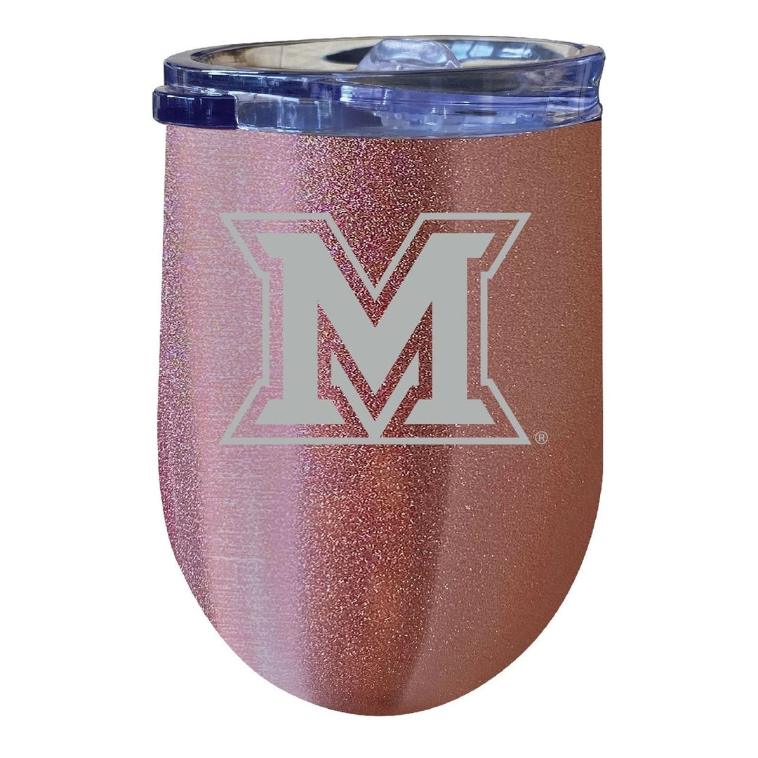 Miami of Ohio 12oz Laser Etched Insulated Wine Stainless Steel Tumbler Image 1