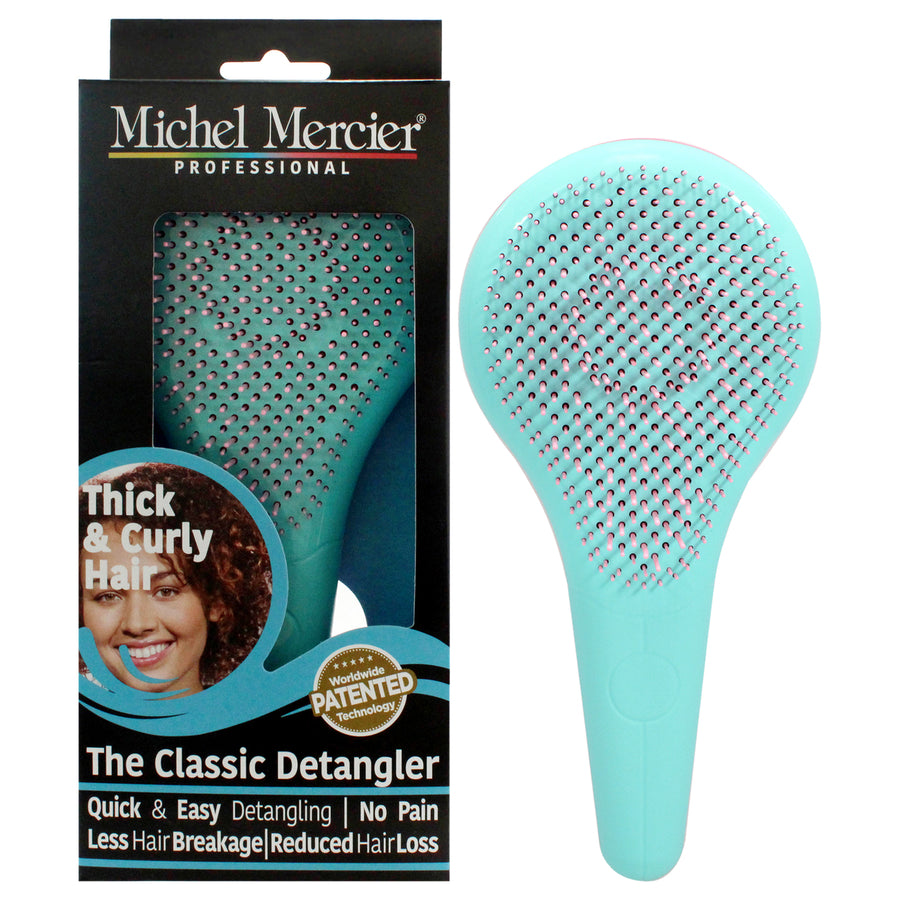 Michel Mercier The Classic Detangler Thick and Curly Hair - Pink-Turquoise Hair Brush 1 Pc Image 1