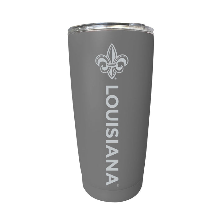 Louisiana at Lafayette 16 oz Stainless Steel Etched Tumbler - Choose Your Color Image 1