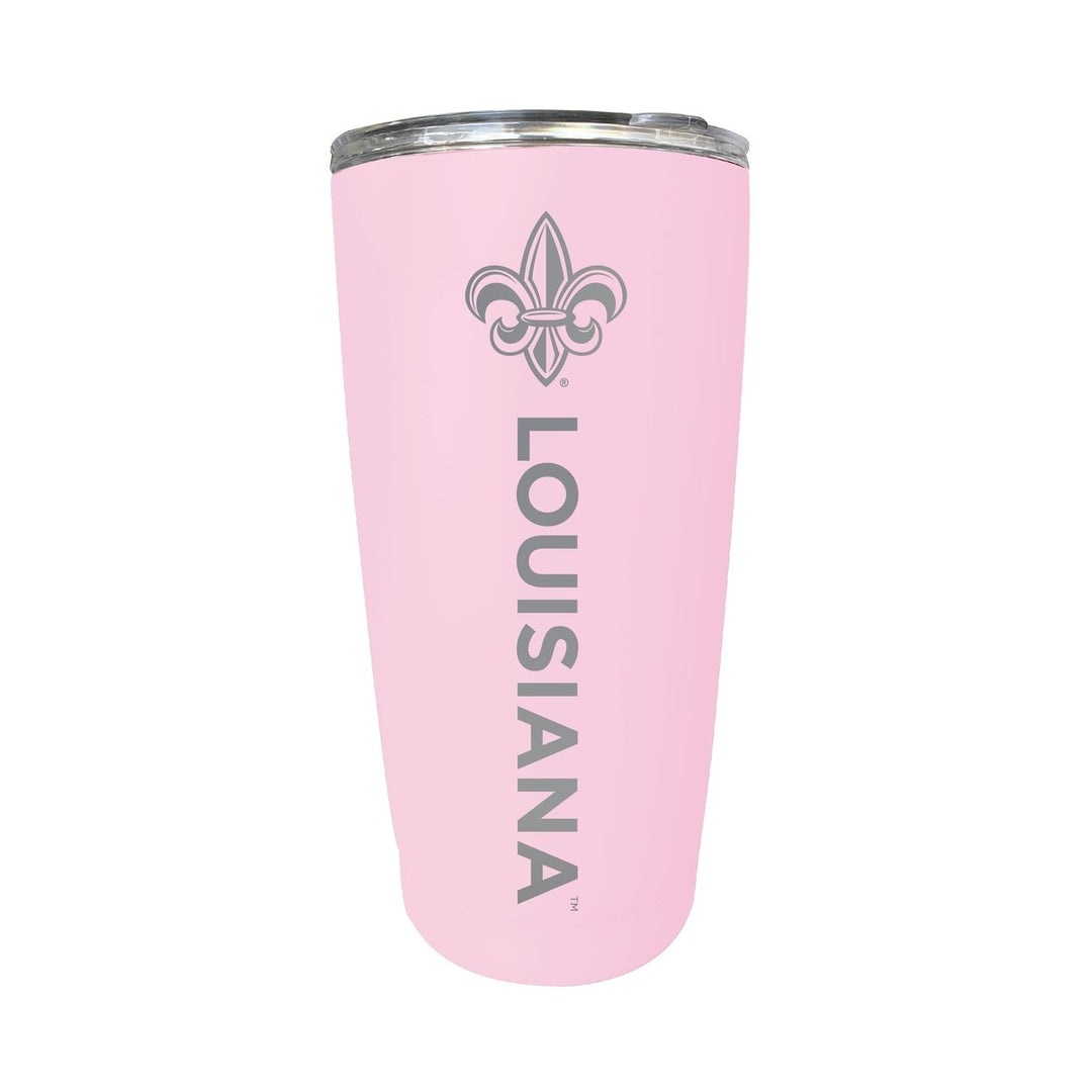 Louisiana at Lafayette 16 oz Stainless Steel Etched Tumbler - Choose Your Color Image 4