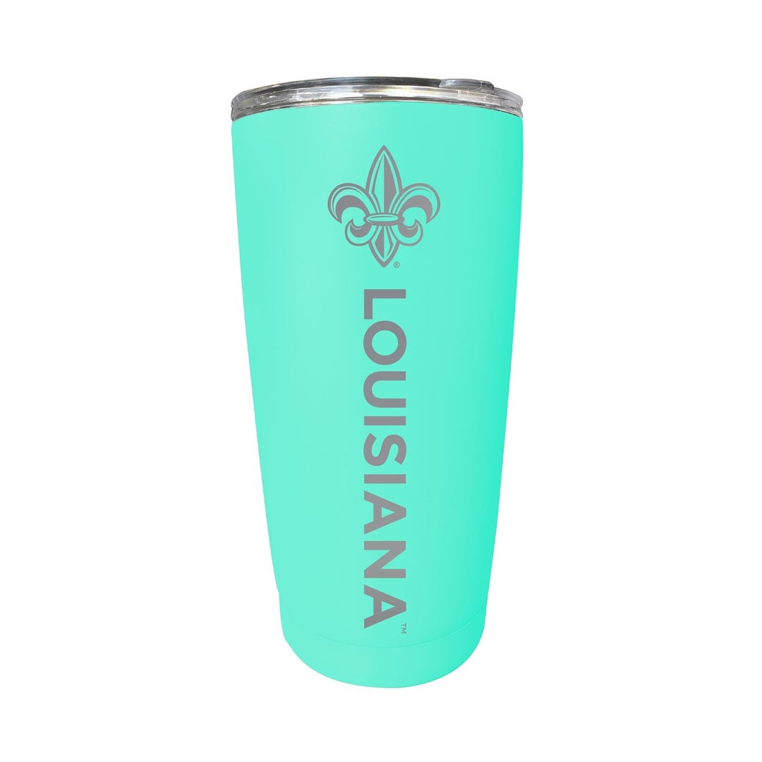Louisiana at Lafayette 16 oz Stainless Steel Etched Tumbler - Choose Your Color Image 1