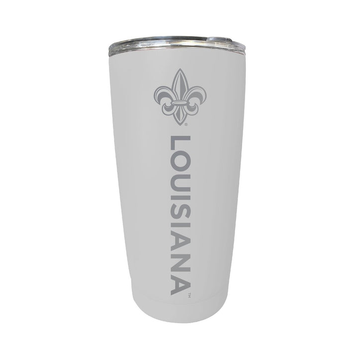 Louisiana at Lafayette 16 oz Stainless Steel Etched Tumbler - Choose Your Color Image 7