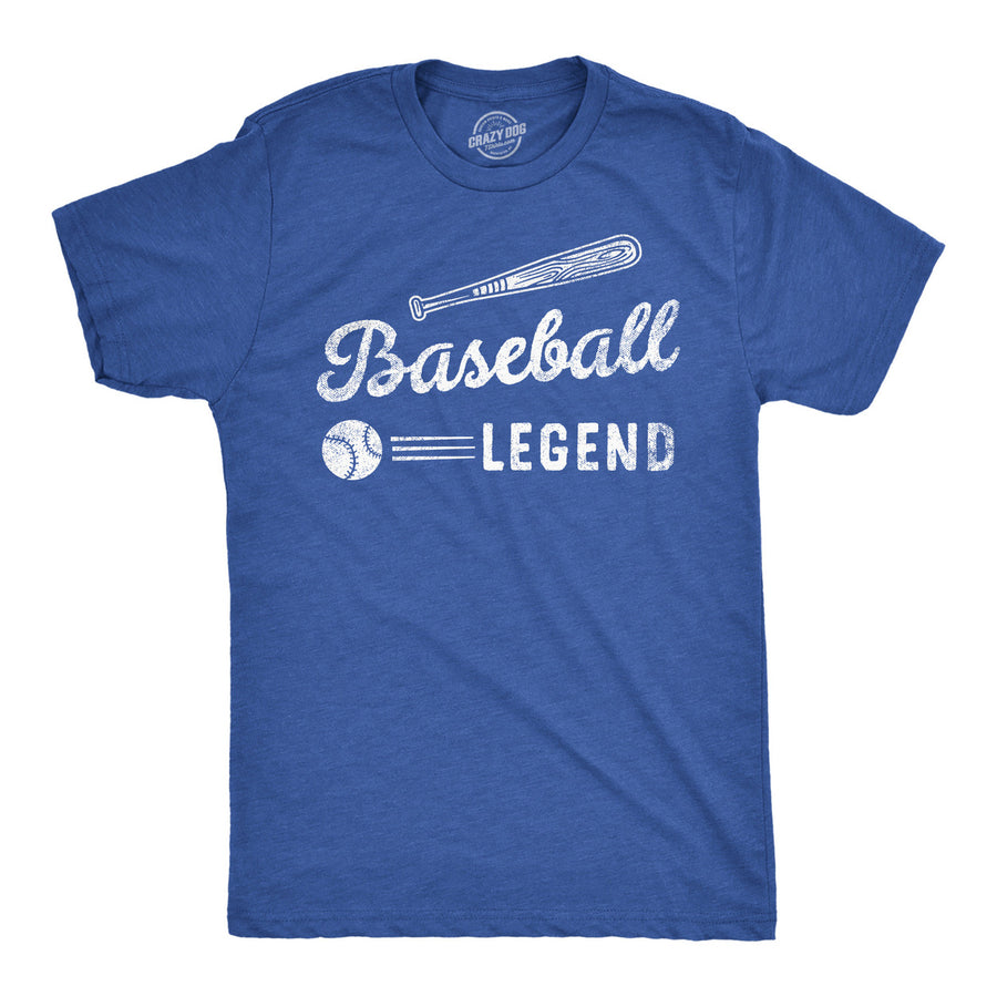 Mens Funny T Shirts Baseball Legend Sarcastic Sports Graphic Tee Image 1