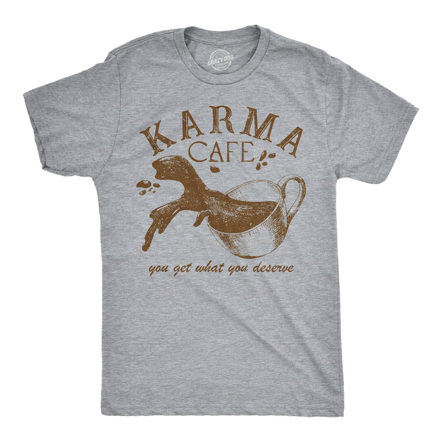 Mens Funny T Shirts Karma Cafe Sarcastic Coffee Graphic Tee For Men Image 1