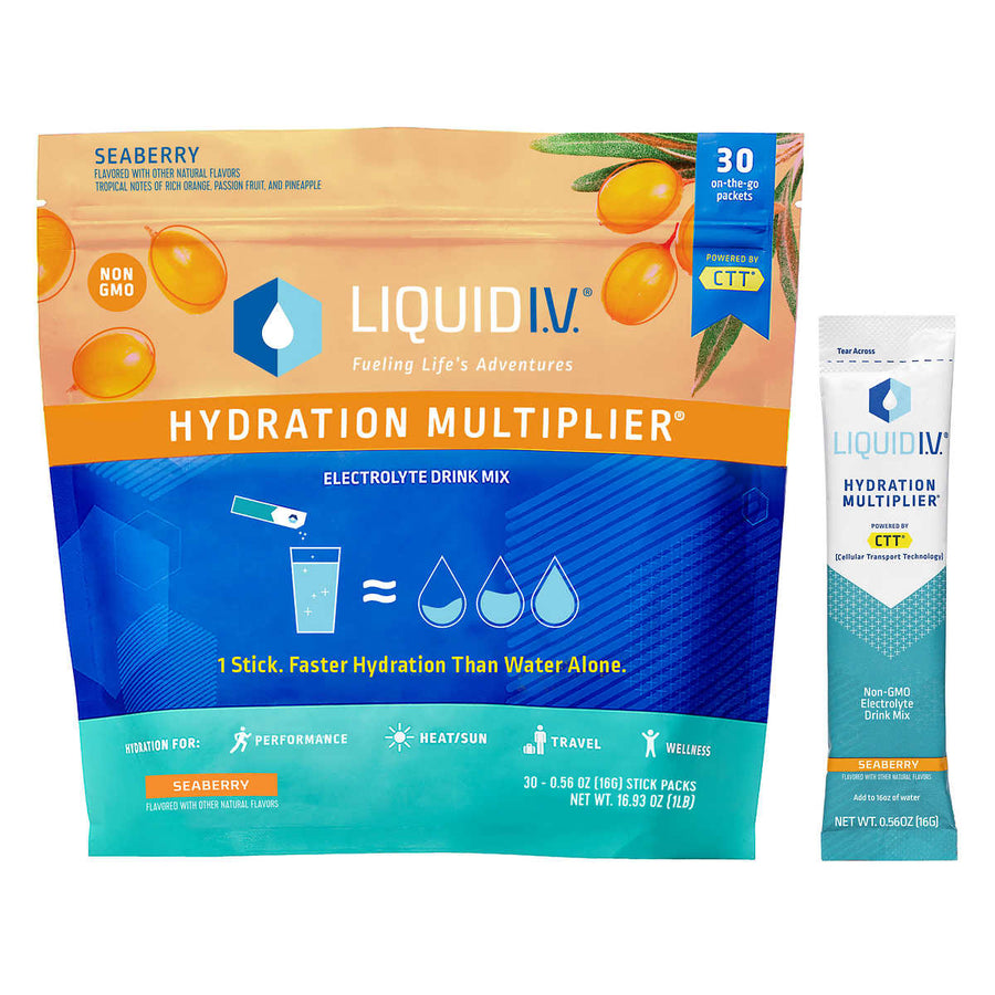 Liquid I.V. Hydration MultiplierStick PacksSeaberry0.56 Ounce (30 Count) Image 1