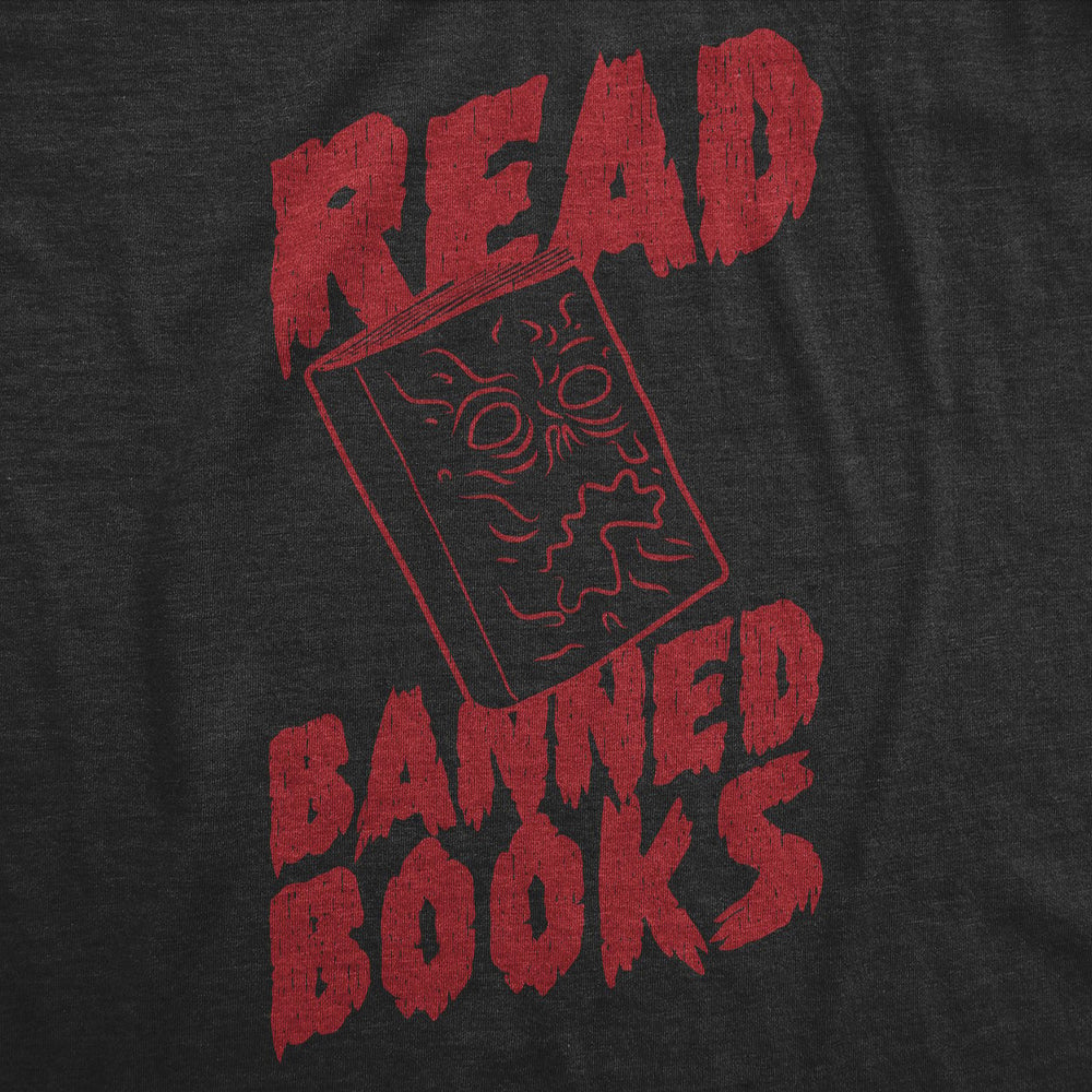 Mens Read Banned Books Funny T Shirt Awesome Reading Lovers Graphic Tee Image 2