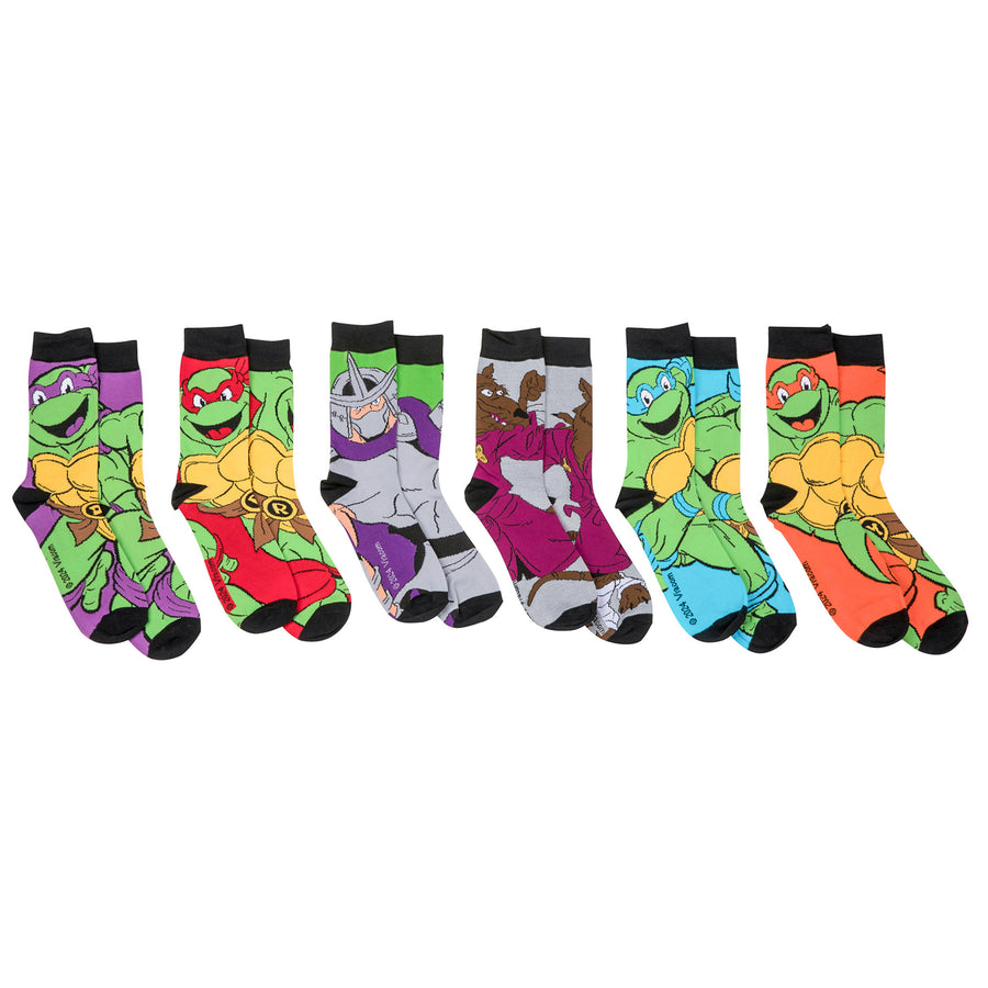 Teenage Mutant Ninja Turtles Characters 6-Pack Crew Socks Image 1