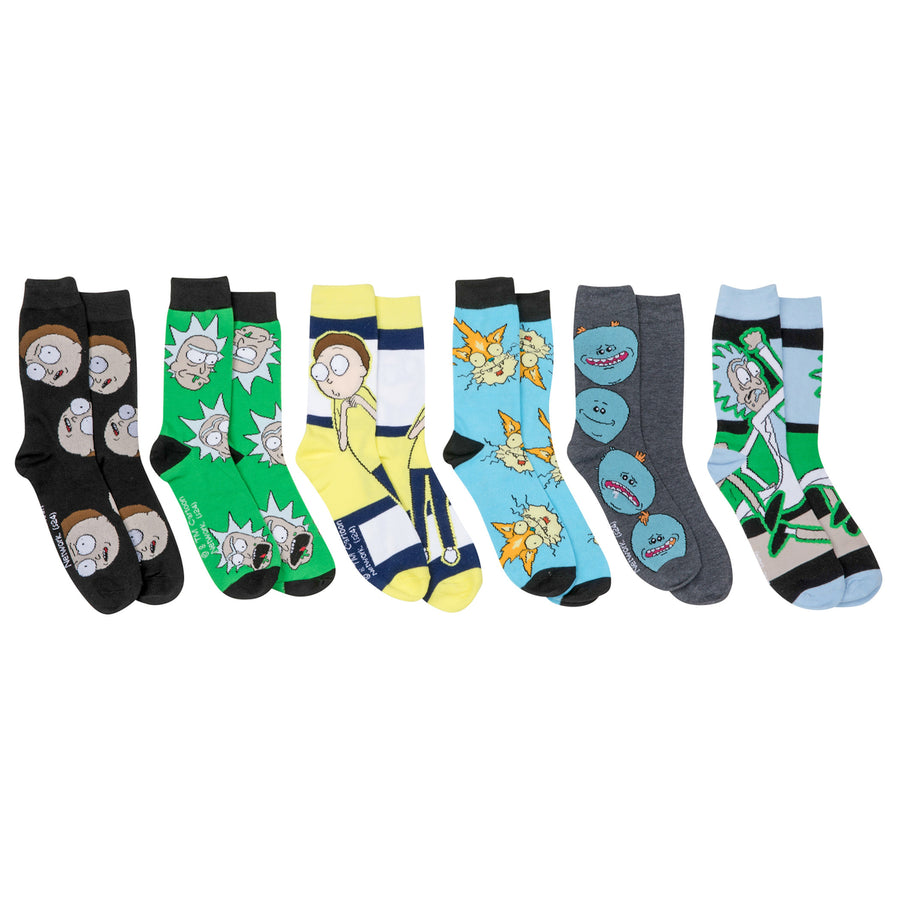 Rick and Morty Characters 6-Pack Crew Socks Image 1