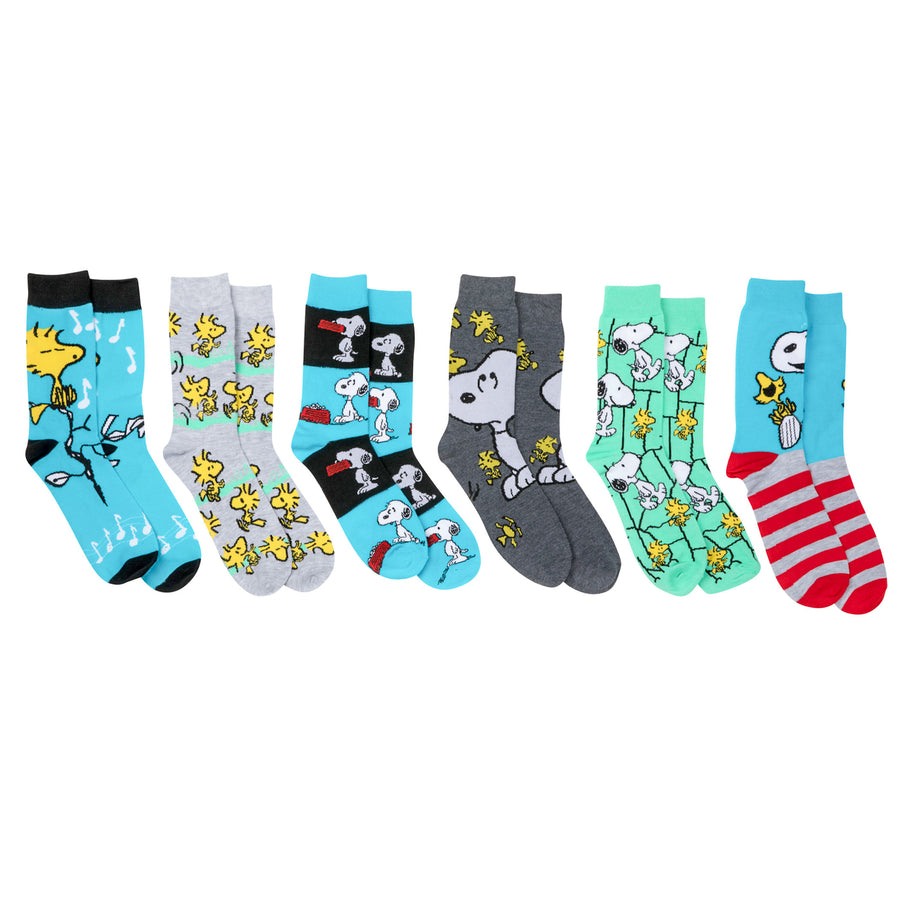 Peanuts Snoopy and Woodstock Friends 6-Pack Crew Socks Image 1