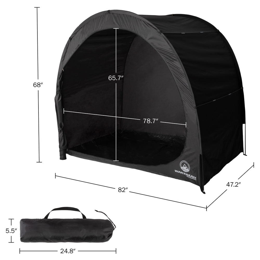 Bike Storage Shed - 6.5x4x5.3 Bike Cover Holds up to 3 Bicycles - Water and UV-Resistant Pop Up Tent with Carry BagBlack Image 2
