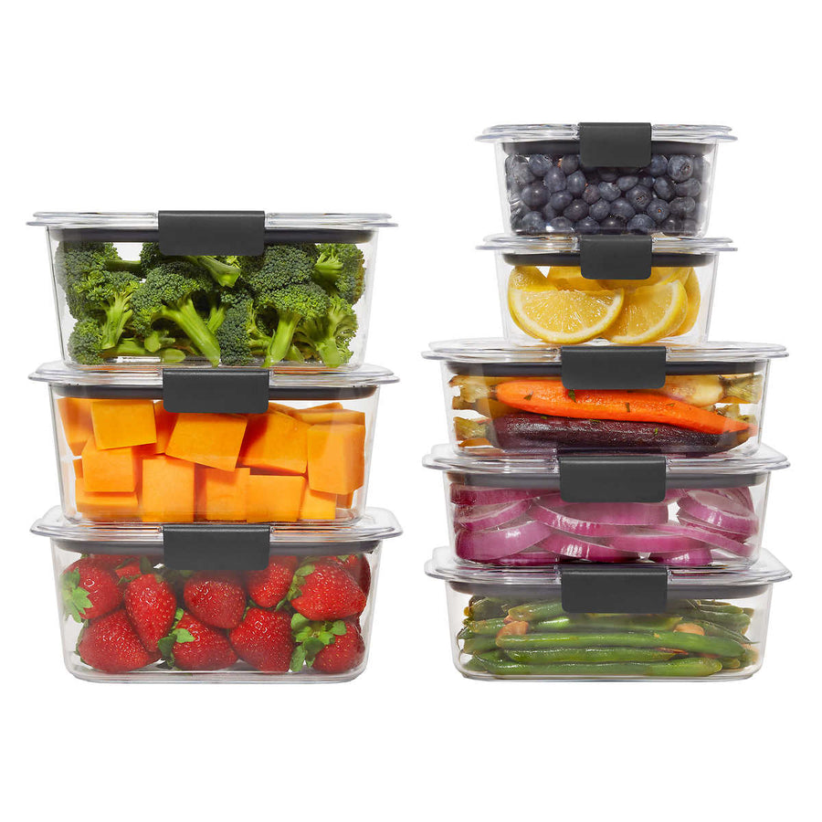 Rubbermaid Brilliance Plastic Food Storage ContainersSet of 16 Image 1