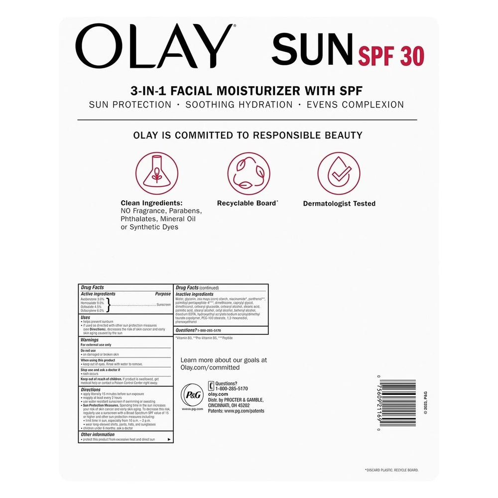 Olay Sun Hydrating 3-in-1 Facial Moisturizer with SPF 301.7 Fl Oz (Pack of 2) Image 2