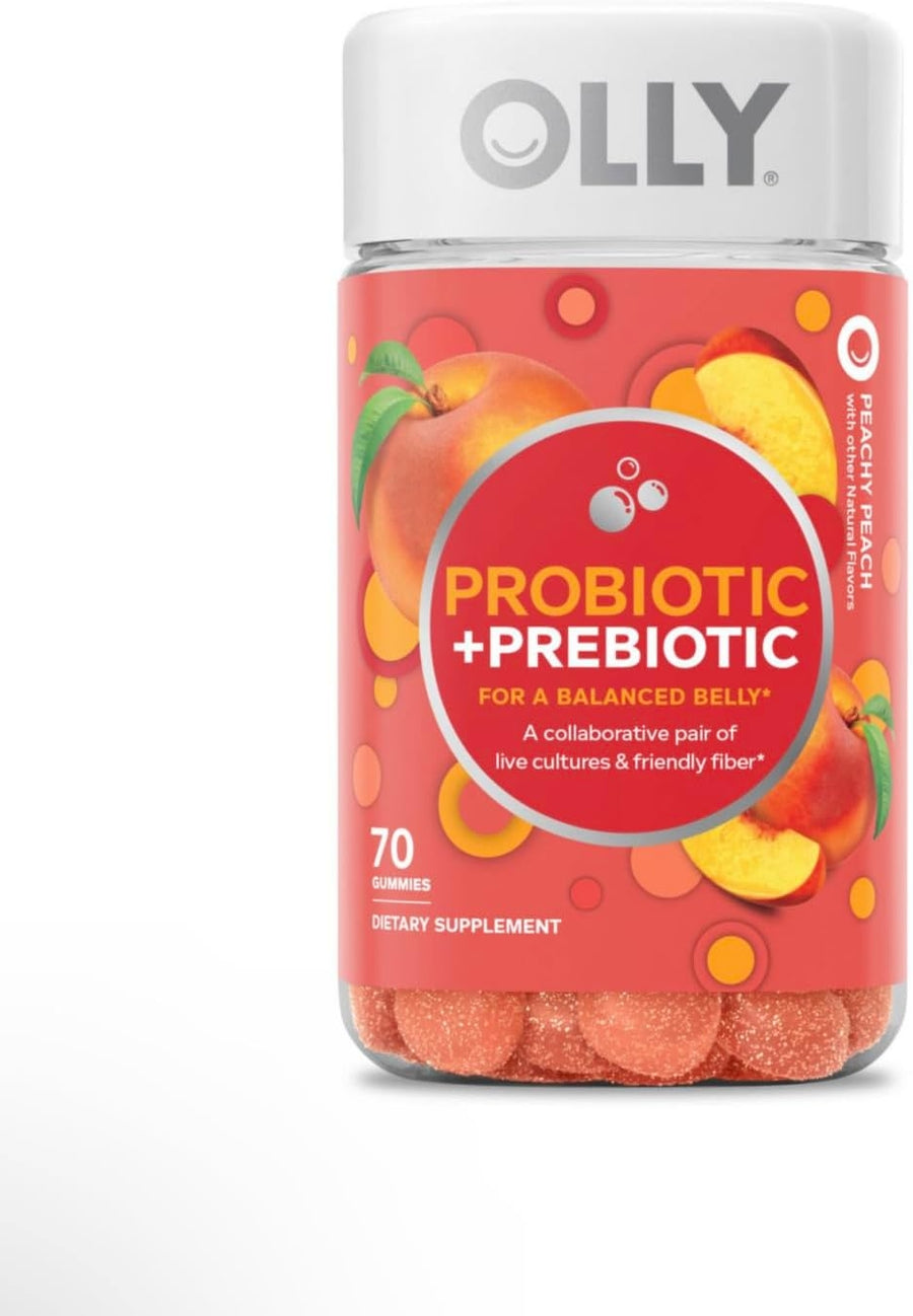 OLLY Adult Probiotic + Prebiotic Digestive Support GummyPeach (70 Count) Image 1