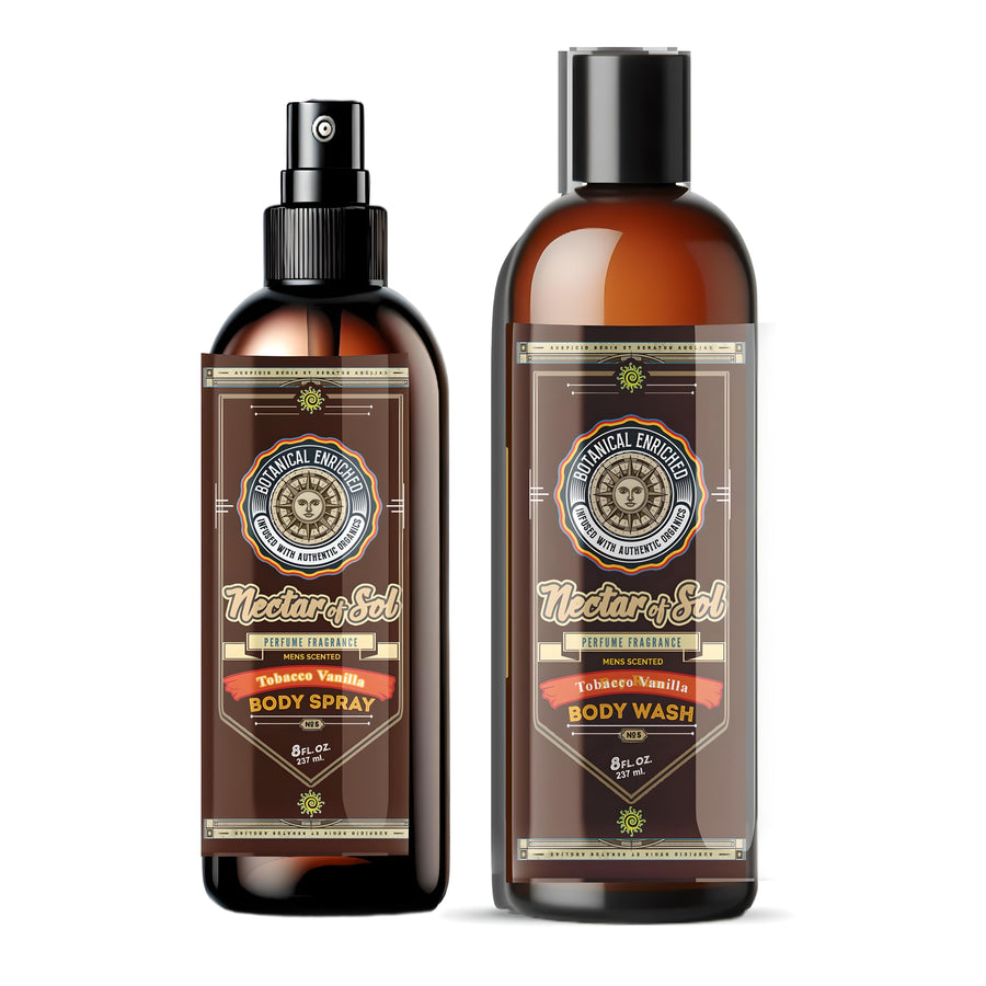 Nectar of Sol Body Spray and Body Wash Gift Set Tobacco Vanilla Fragrance Image 1