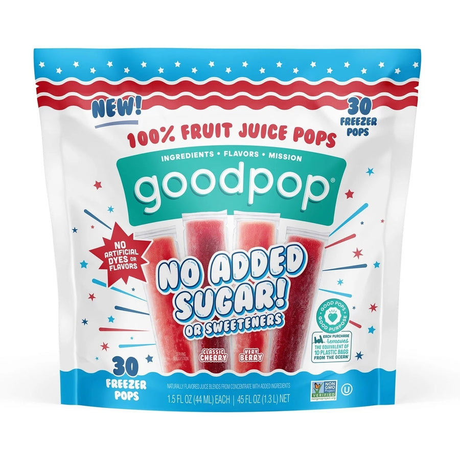 GoodPop 100% Fruit Juice Freezer Pops1.5 Fluid Ounce (Pack of 30) Image 1
