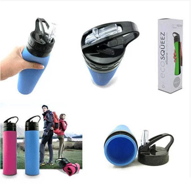 20 oz Silicon Squeeze N Sip Water Bottle Image 1