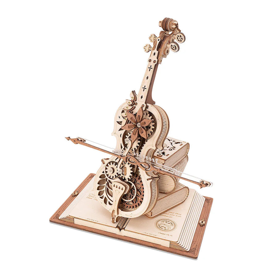 Magic Cello Mechanical Music Box W/ Moveable Stem Image 1