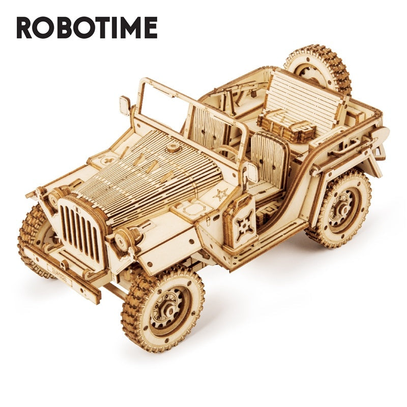 3D Wooden Puzzle Army Jeep Image 2